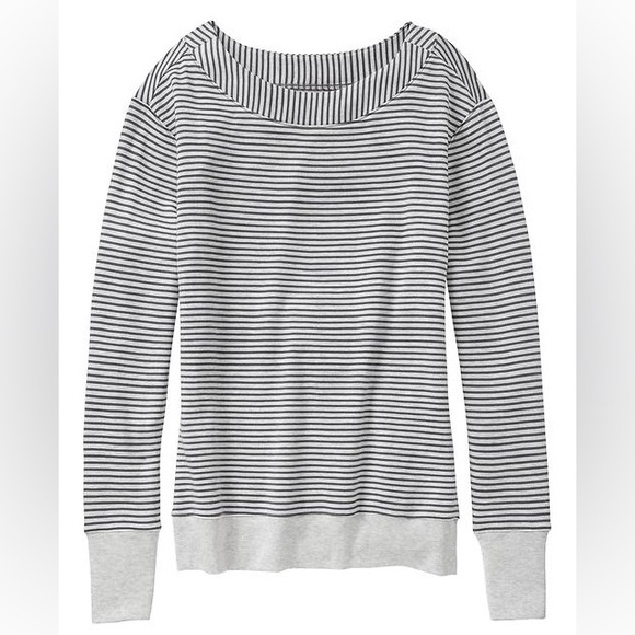 Athleta Studio Striped Boatneck Long Sleeve Top (Large) - Picture 1 of 4